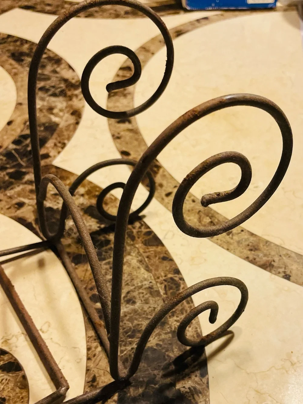 Elegant Pottery Barn metal wine rack (six bottles) & matching book ends.